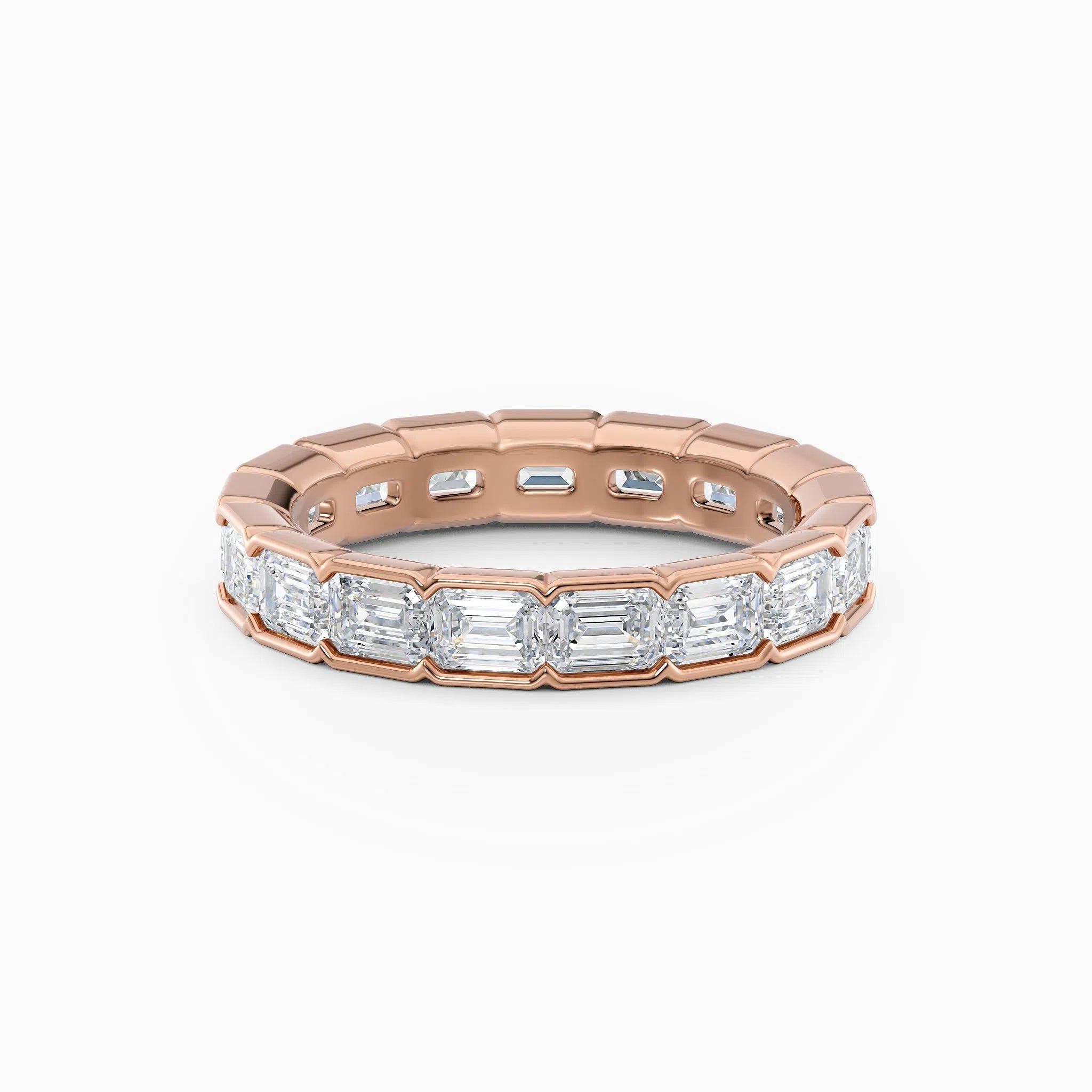 Emerald Cut End-to-End Diamond Eternity Wedding Band