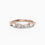 Offset Oval & Round Diamond Wedding Band