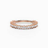 Single Prong Petite Round Diamond Wedding Band