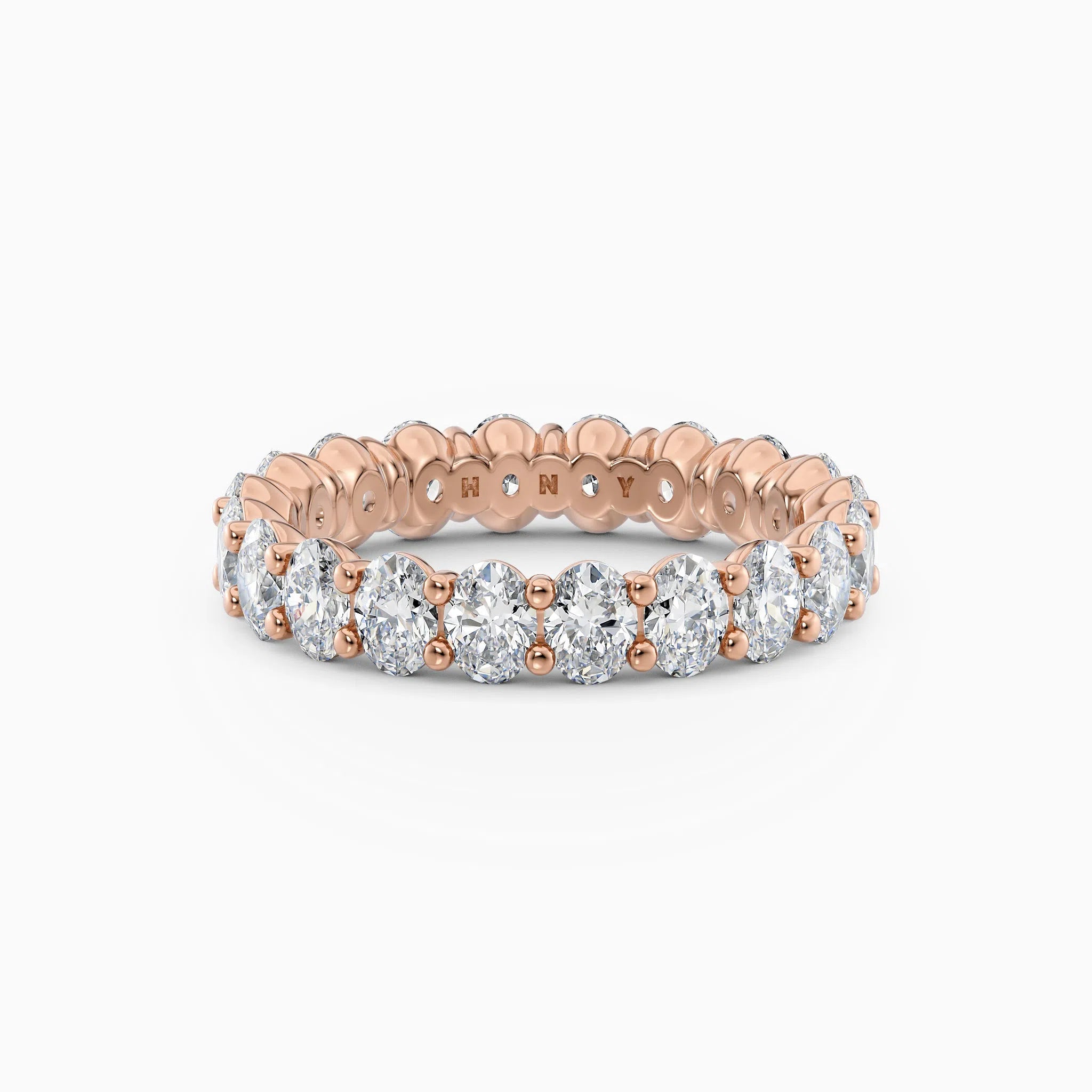 Vertical Oval Diamond Eternity Wedding Band