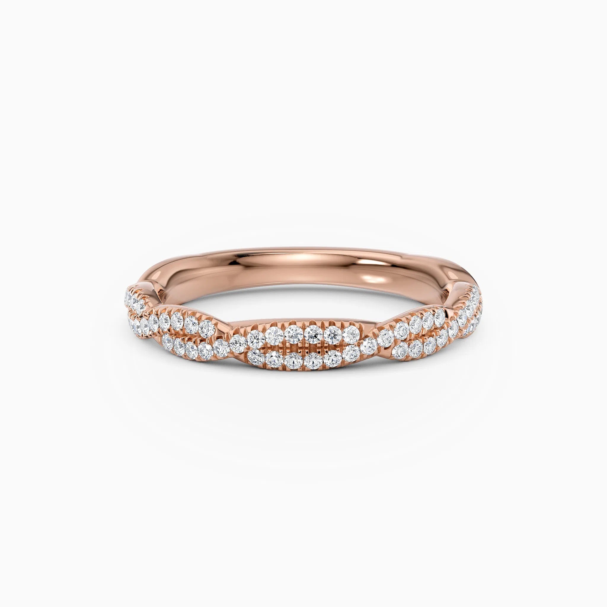 Twisted Diamond Wedding Band