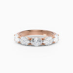 Oval Diamond Four Stone Wedding Band