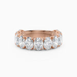 Vertical Three Quarters Oval Diamond Wedding Band