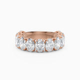 Vertical Three Quarters Oval Diamond Wedding Band