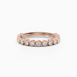 Bezel Set Three-Quarters Round Diamond Wedding Band