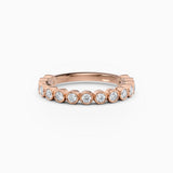 Bezel Set Three-Quarters Round Diamond Wedding Band