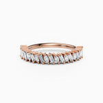 Diagonal Baguette & Oval Diamond Wedding Band
