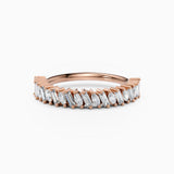 Diagonal Baguette & Oval Diamond Wedding Band