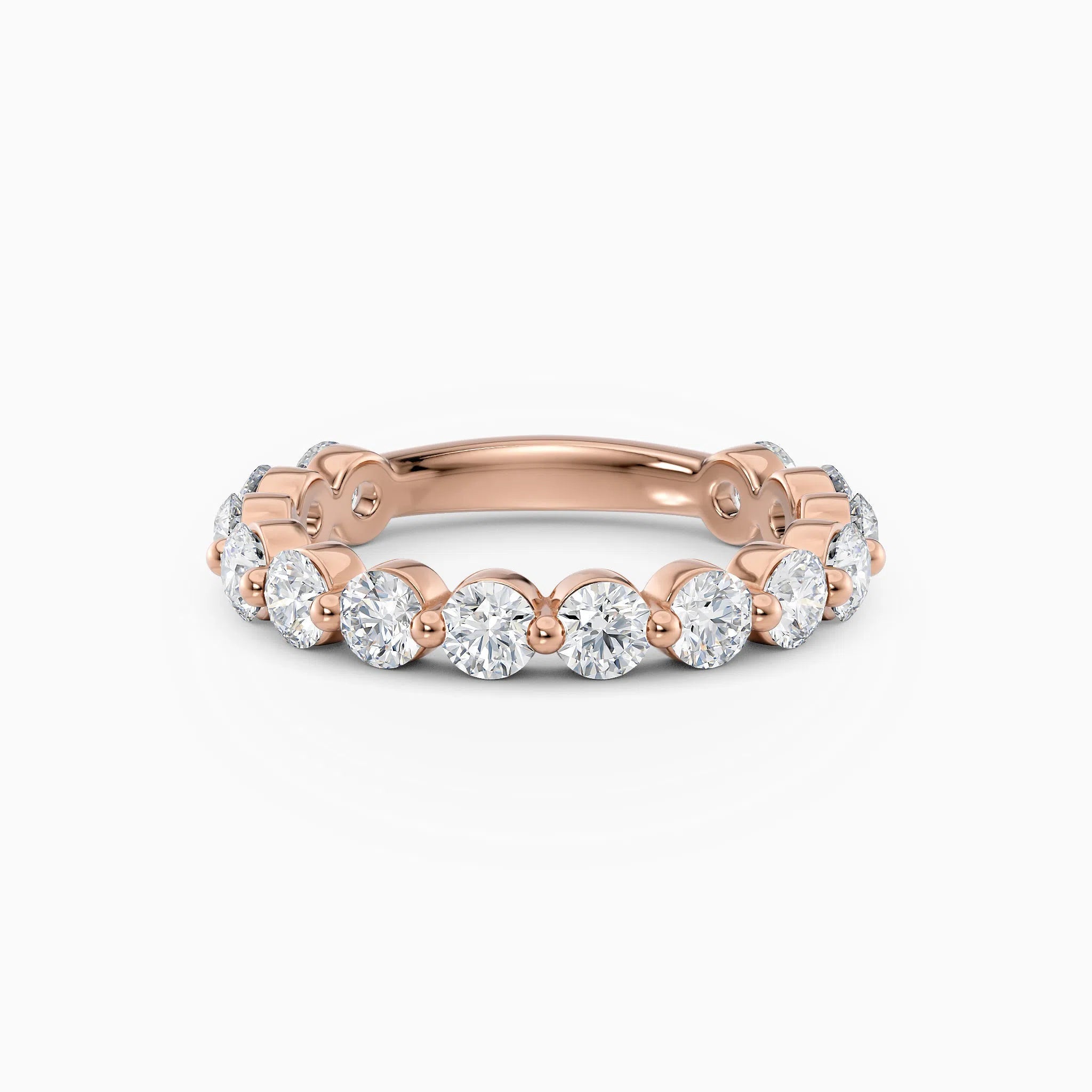 3.2mm Single Prong Round Diamond Eternity Wedding Band