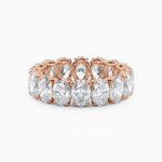 Four Prong Oval Diamond Eternity Wedding Band