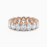 Four Prong Oval Diamond Eternity Wedding Band