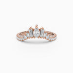 Pear, Baguette, Marquise, & Round Diamond Contoured Wedding Band