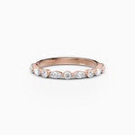 Round & Marquise Diamond Wedding Band