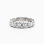 Seven Stone Bezel Set Emerald Cut Diamond Band
