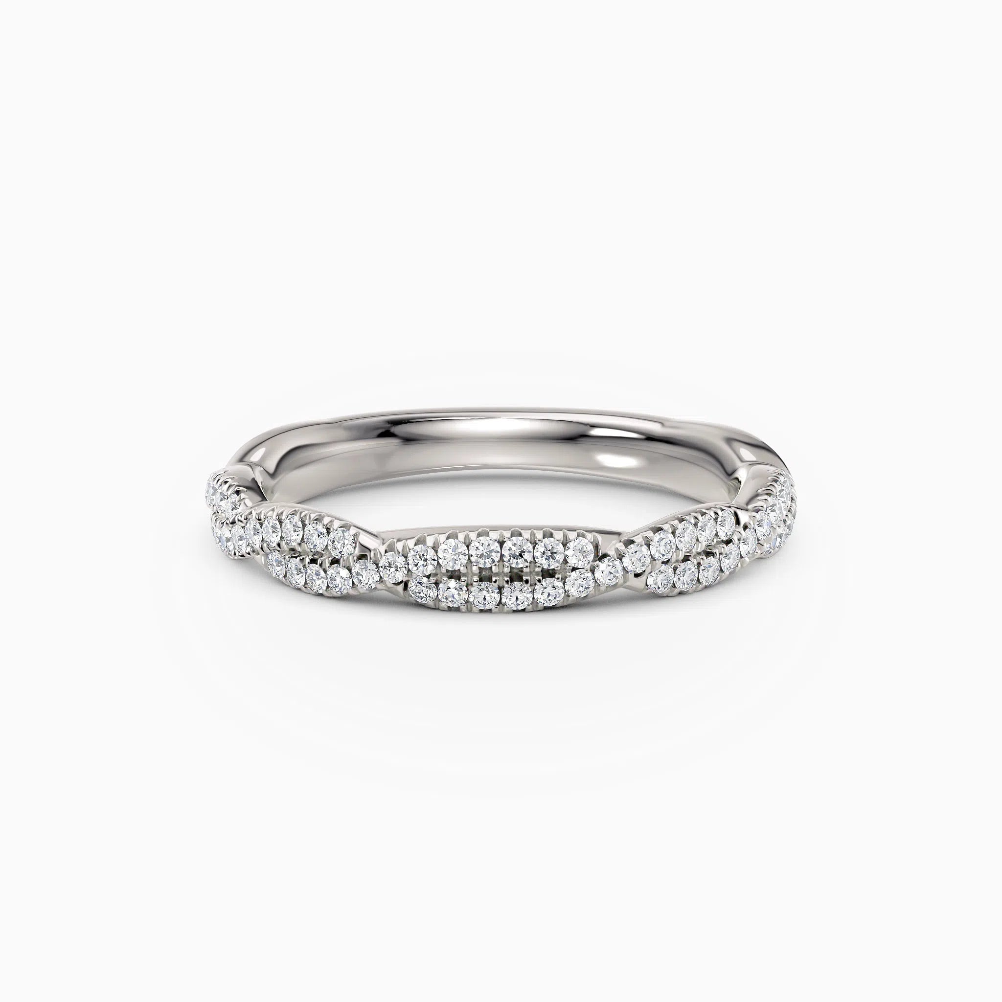 Twisted Diamond Wedding Band