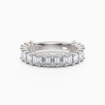 Emerald Cut Three Quarters Diamond Wedding Band