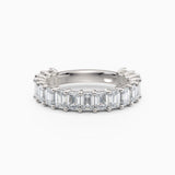Emerald Cut Three Quarters Diamond Wedding Band