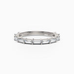 Three Quarter Baguette Diamond Wedding Band