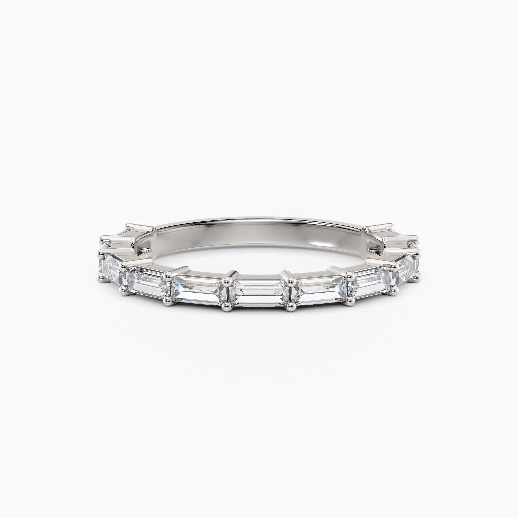 Three Quarter Baguette Diamond Wedding Band