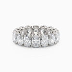 Four Prong Oval Diamond Eternity Wedding Band