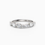 Offset Oval & Round Diamond Wedding Band