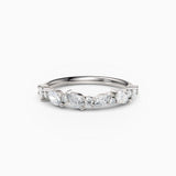 Offset Oval & Round Diamond Wedding Band