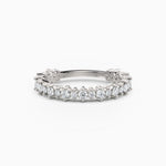 Three-Quarters, Two-Prong Round Diamond Wedding Band