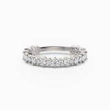 Three-Quarters, Two-Prong Round Diamond Wedding Band