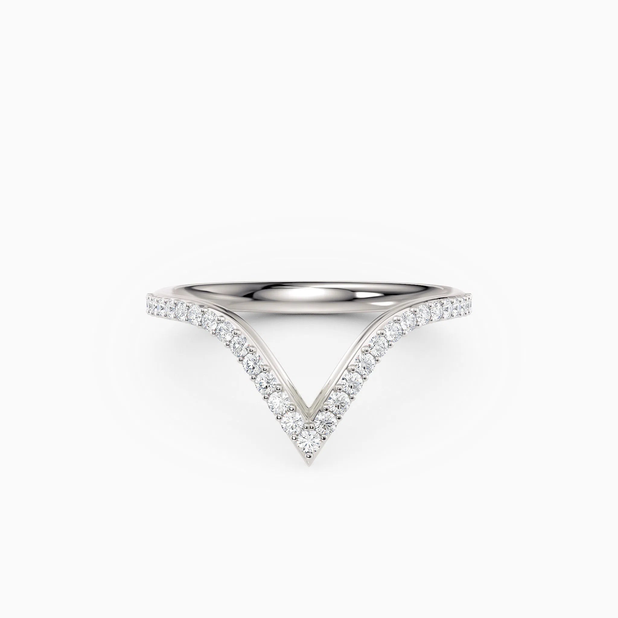 V-Shaped Diamond Wedding Band
