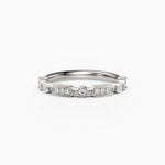 Single & Triple Bezel Set Round Diamond Wedding Band.