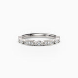 Single & Triple Bezel Set Round Diamond Wedding Band.