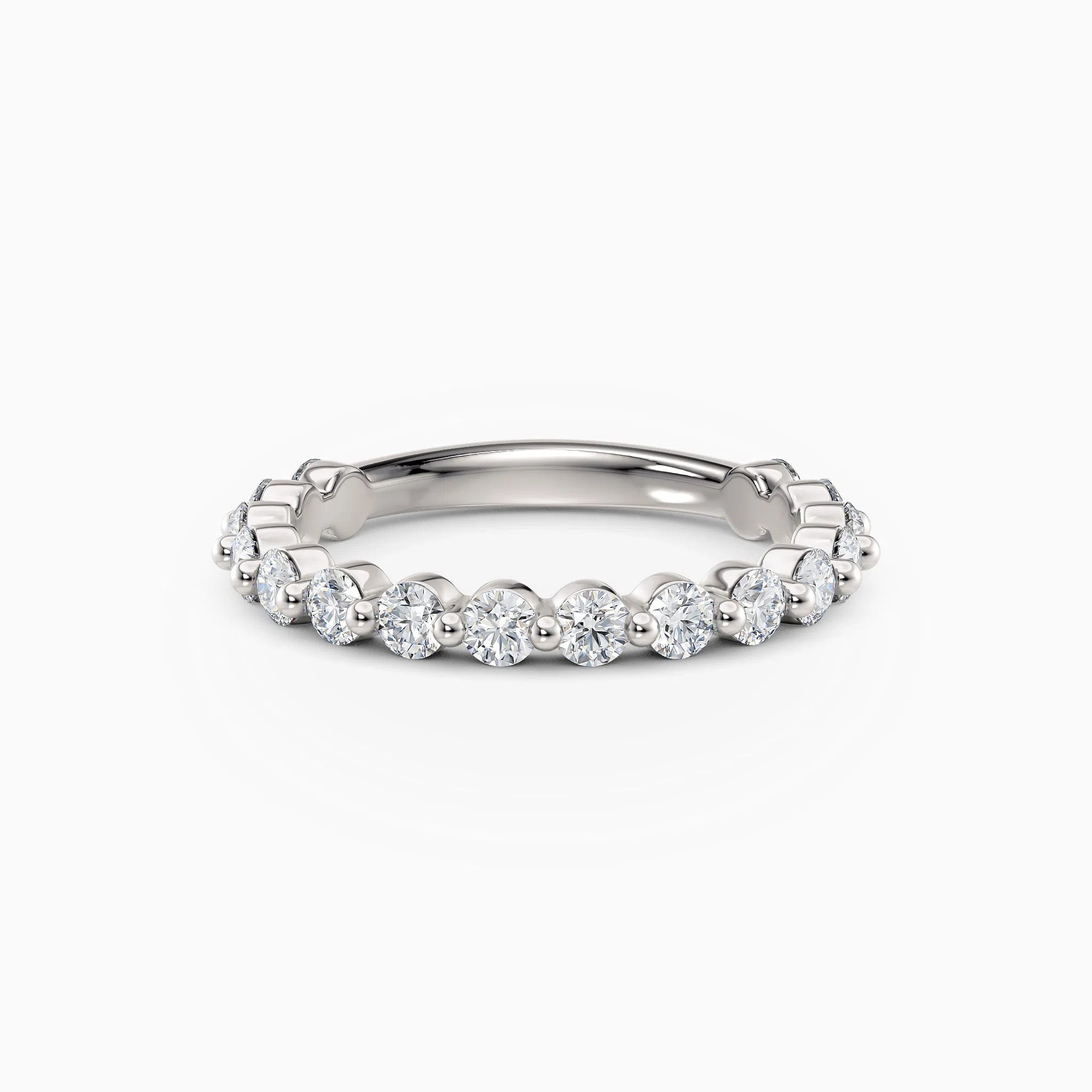 2.5 mm Single Prong Round Diamond Eternity Wedding Band