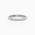 Round & Marquise Diamond Wedding Band