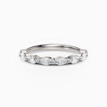 Single Prong Marquise Diamond Wedding Band