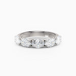 Oval Diamond Four Stone Wedding Band