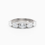 Oval Diamond Four Stone Wedding Band