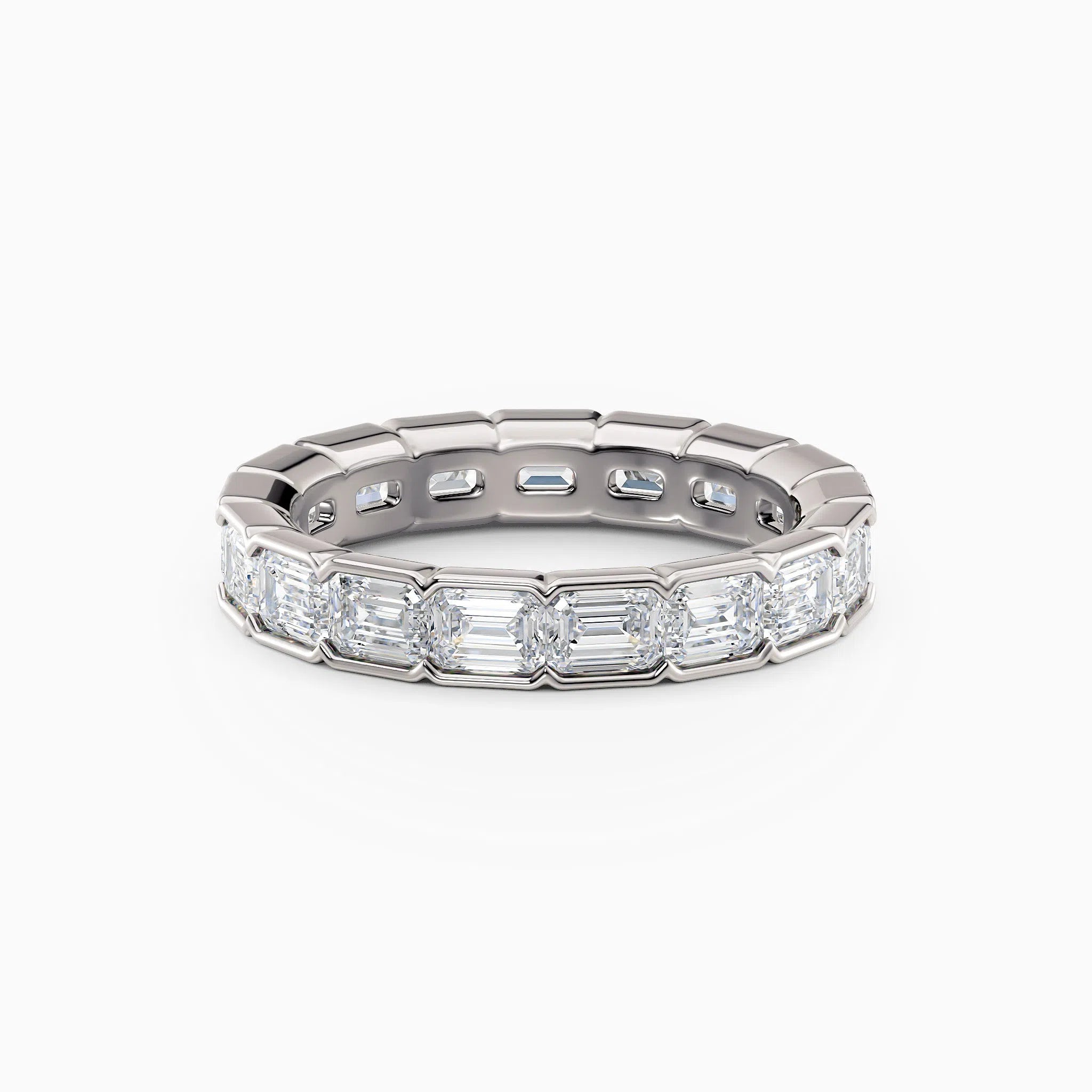 Emerald Cut End-to-End Diamond Eternity Wedding Band
