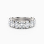 Vertical Three Quarters Oval Diamond Wedding Band
