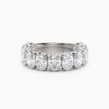 Vertical Three Quarters Oval Diamond Wedding Band