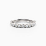 Bezel Set Three-Quarters Round Diamond Wedding Band