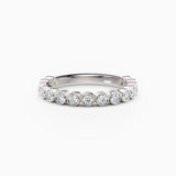 Bezel Set Three-Quarters Round Diamond Wedding Band