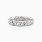 Vertical Oval Diamond Eternity Wedding Band