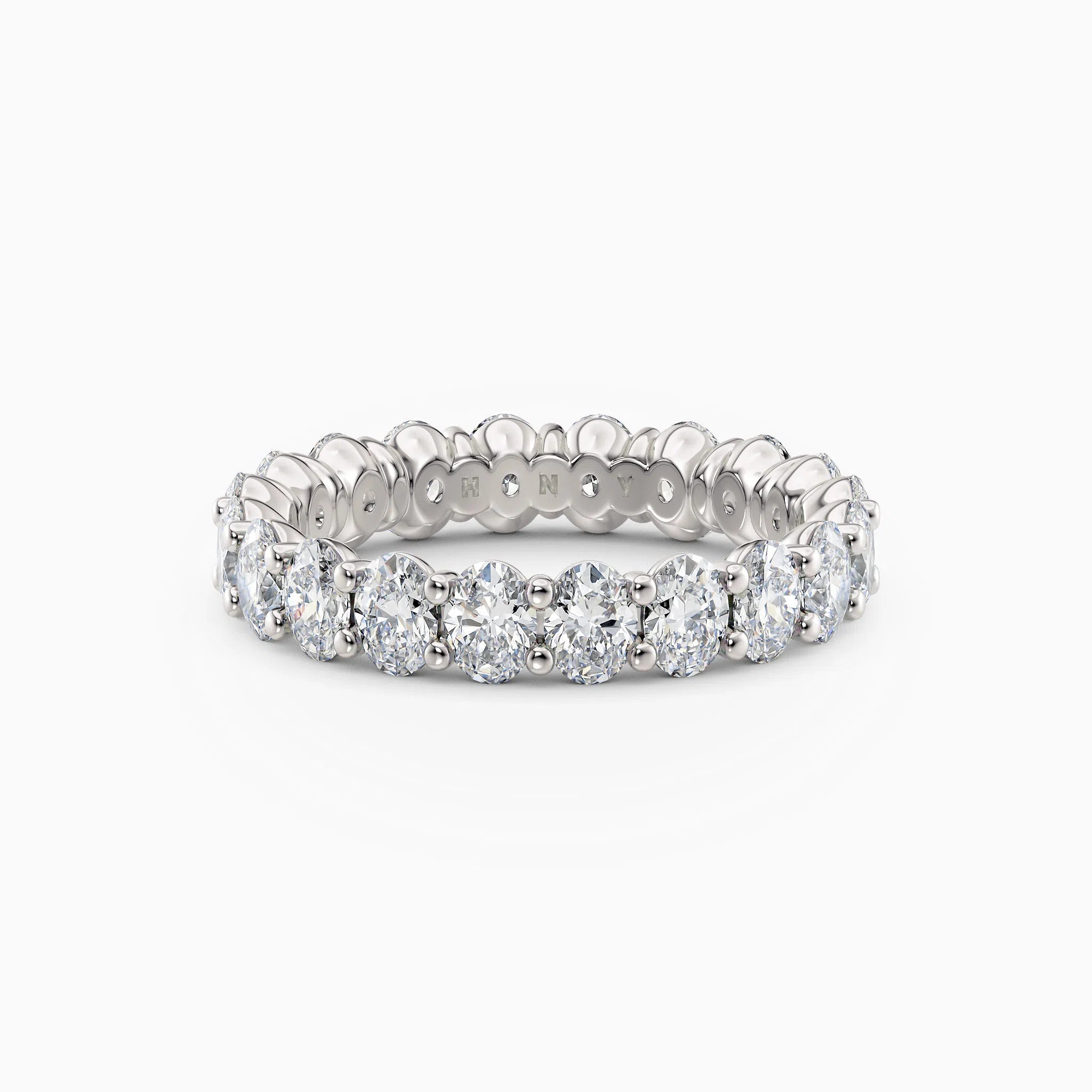 Vertical Oval Diamond Eternity Wedding Band