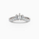 Pear, Baguette, Marquise, & Round Diamond Contoured Wedding Band