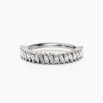 Diagonal Baguette & Oval Diamond Wedding Band