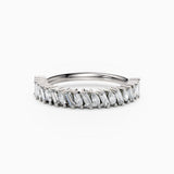 Diagonal Baguette & Oval Diamond Wedding Band