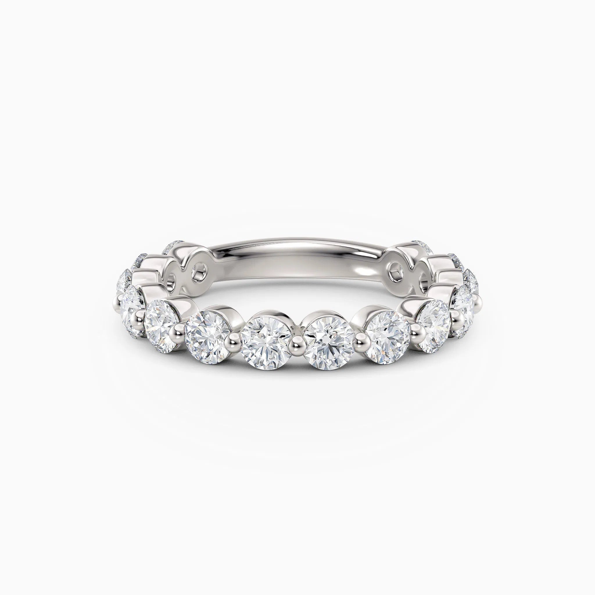 3.2mm Single Prong Round Diamond Eternity Wedding Band