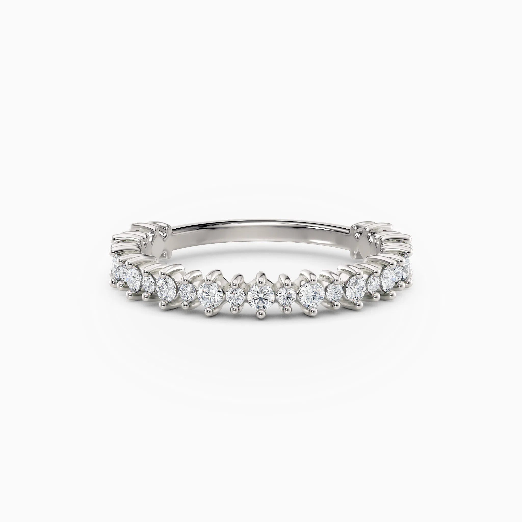 Single Prong Petite Round Diamond Wedding Band