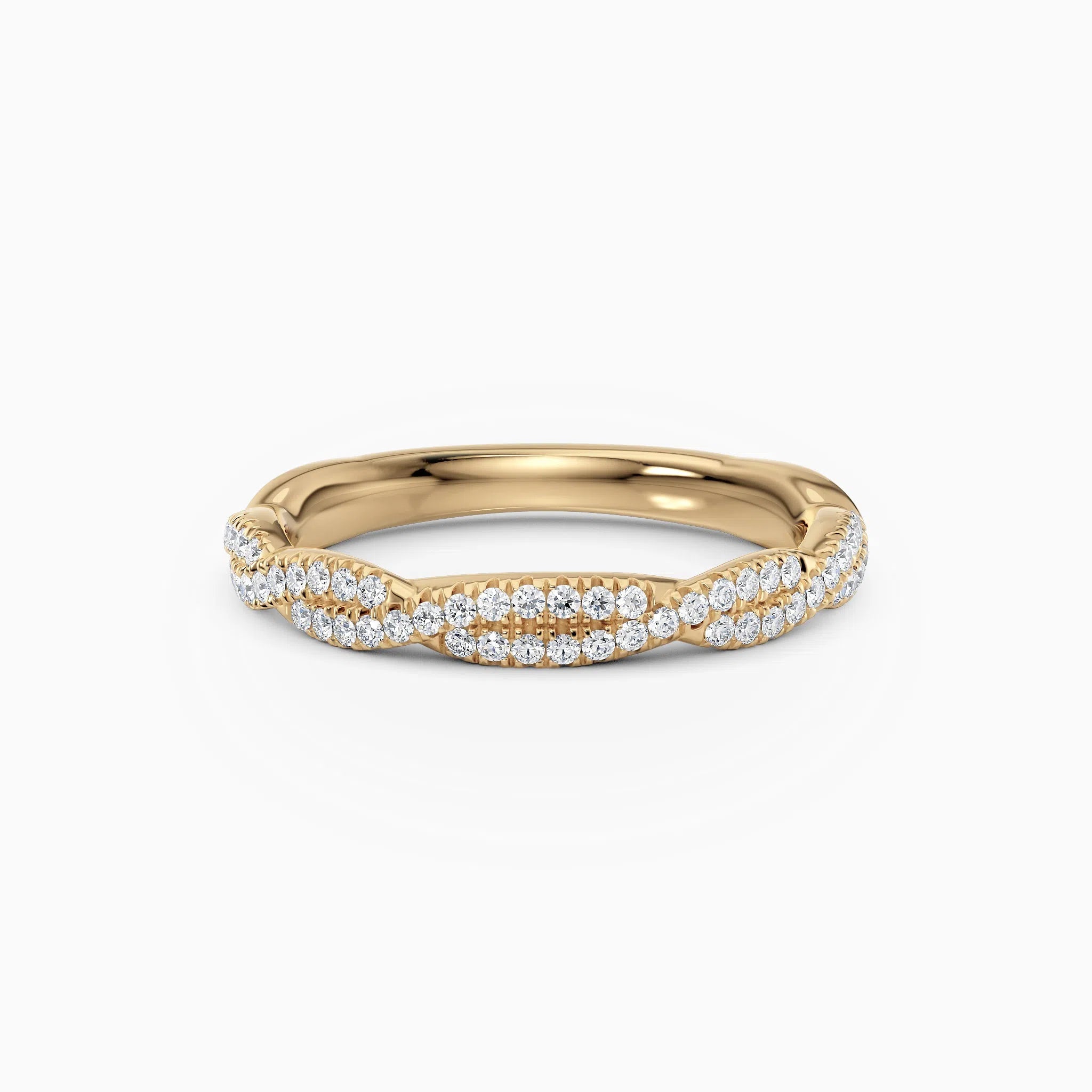 Twisted Diamond Wedding Band