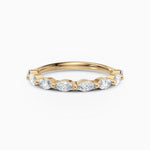Single Prong Marquise Diamond Wedding Band